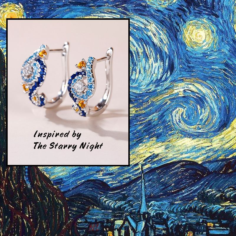 Jeulia The Starry Night Inspired Sterling Silver Earrings