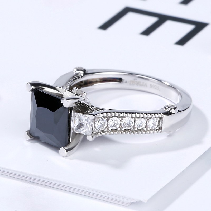 Princess Cut Sterling Silver Ring