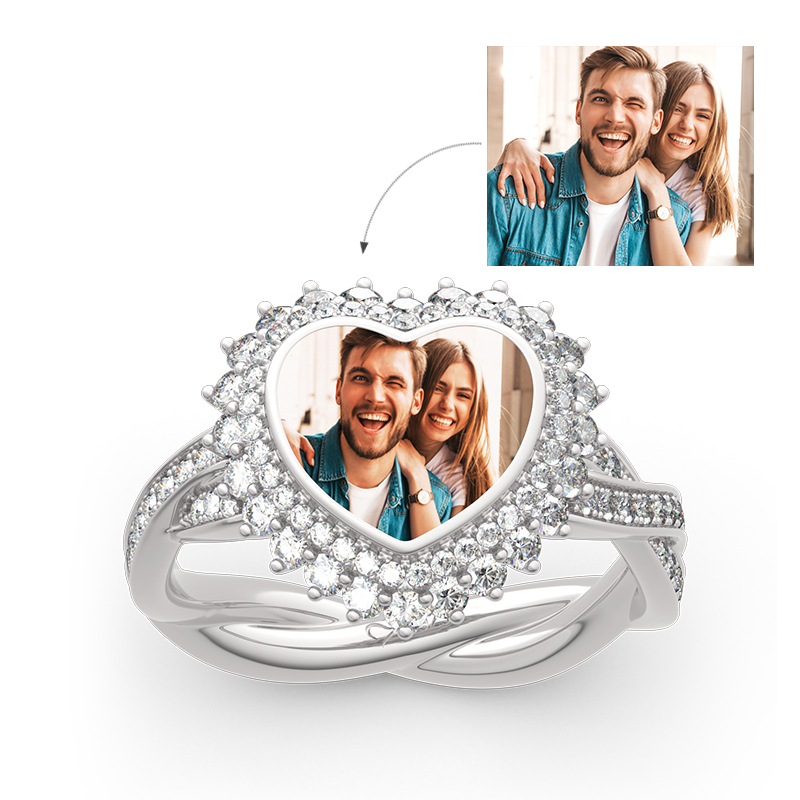 "Unstoppable Love" Sterling Silver Personalized Photo Ring