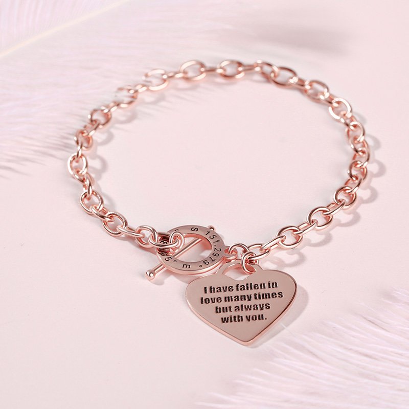 Heart Personalized Sterling Silver Bracelet