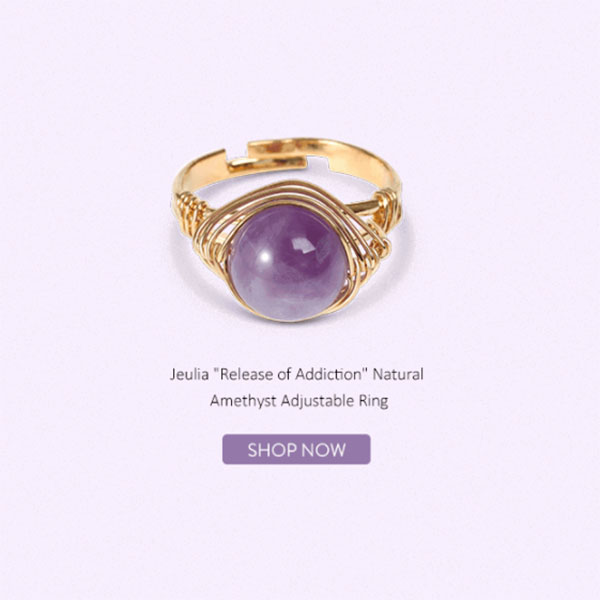 "Release of Addiction" Natural Amethyst Adjustable Ring