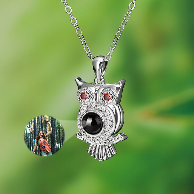 Photo Necklace Owl Design for Best Friends