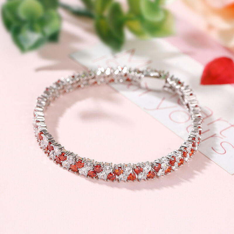 Ruby Heart Tennis Bracelet