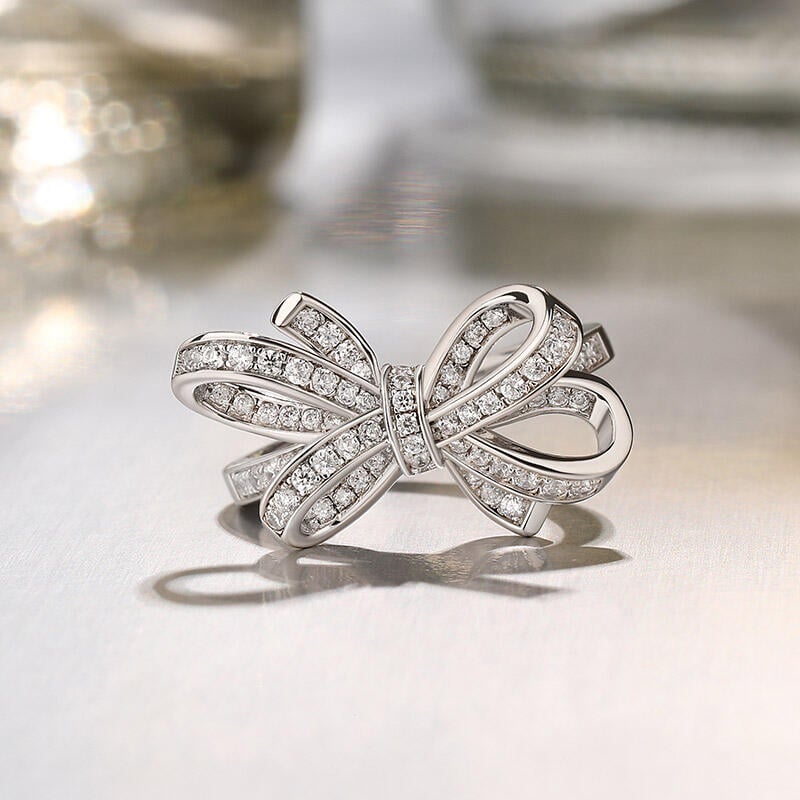Bowknot Sterling Silver Cocktail Ring