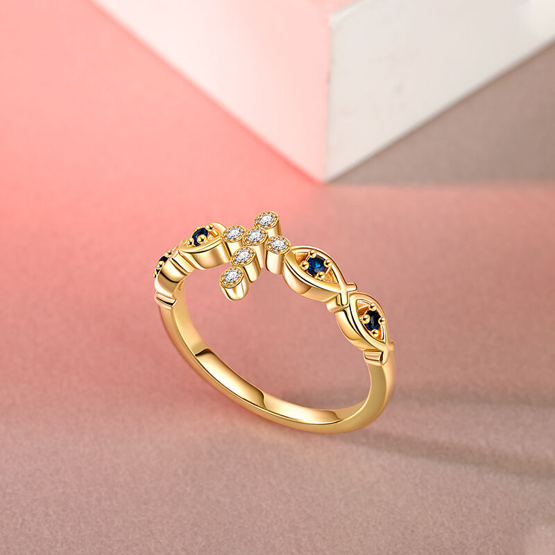 Yellow Gold Cross Ring