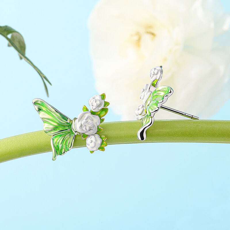 Green Butterfly Earrings