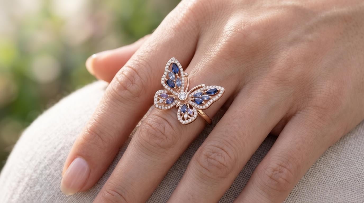 Rose Gold Butterfly Ring
