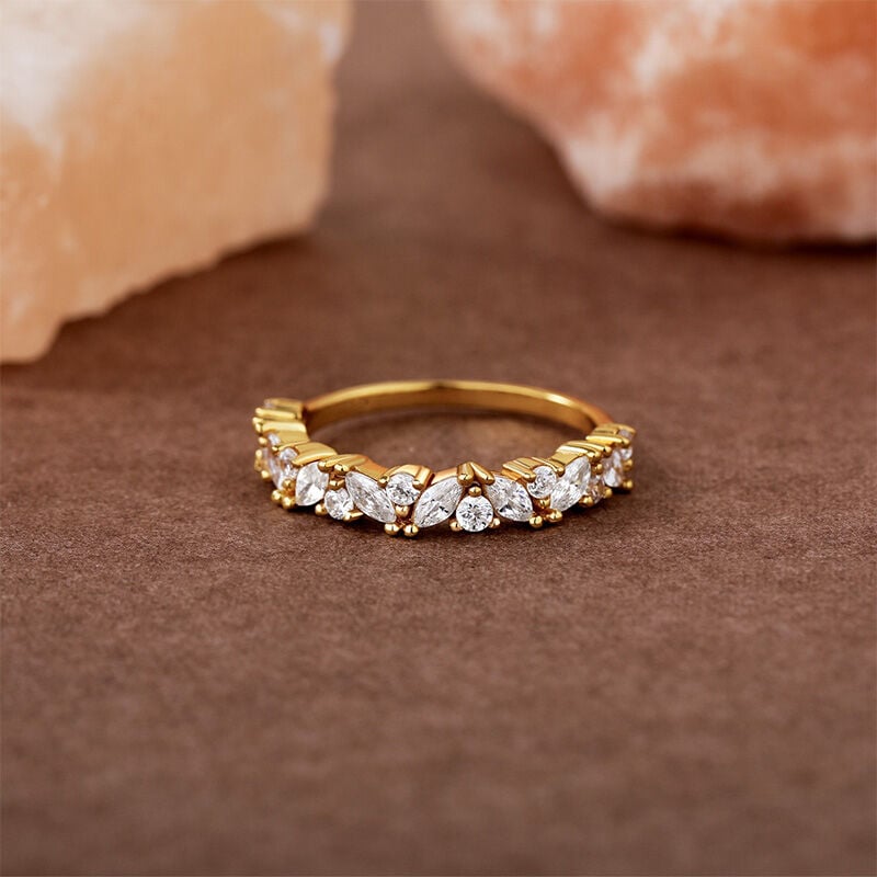 Gold Marquise Wedding Band