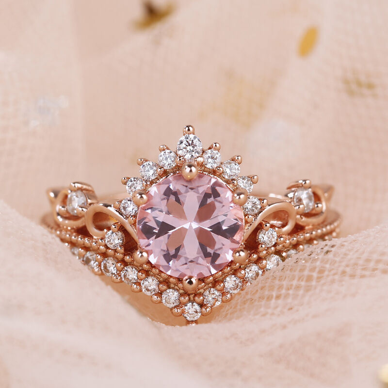 Rose Gold Pink Morganite Engagement Ring