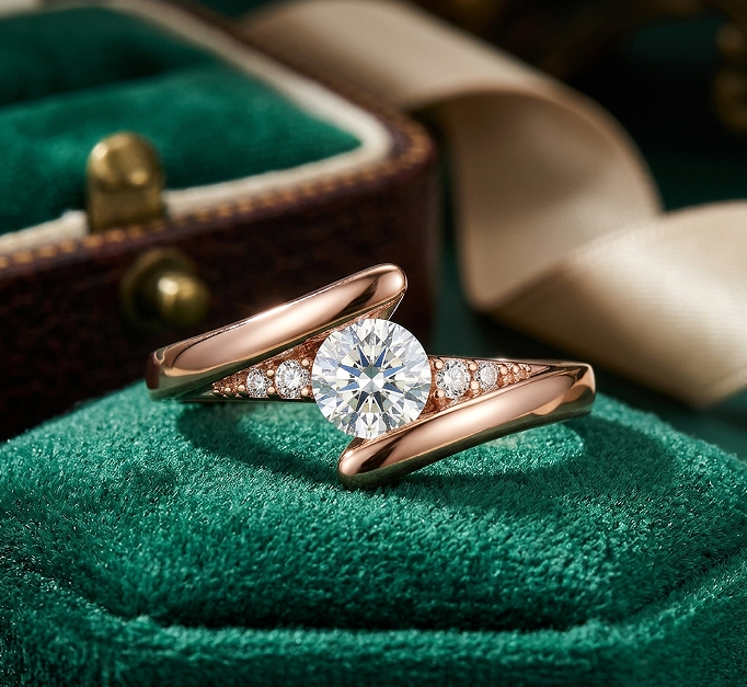 Rose Gold Bypass Ring