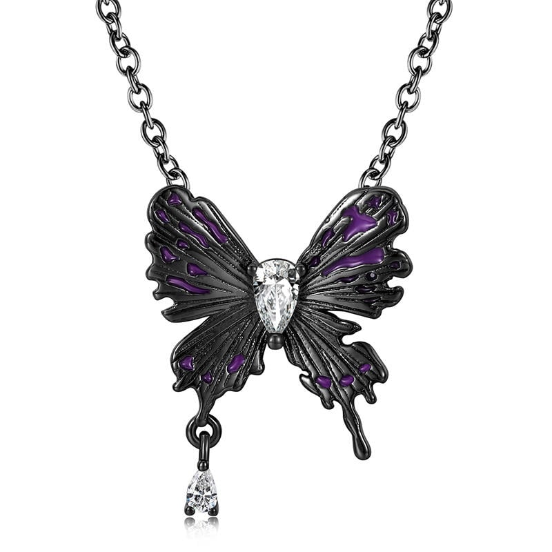 Black Butterfly Necklace