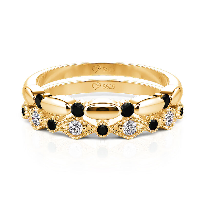 Geometric Beaded Ring Set for Everyday Wear