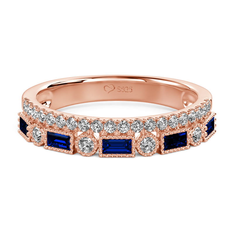 Geometric Double Row Eternity Ring