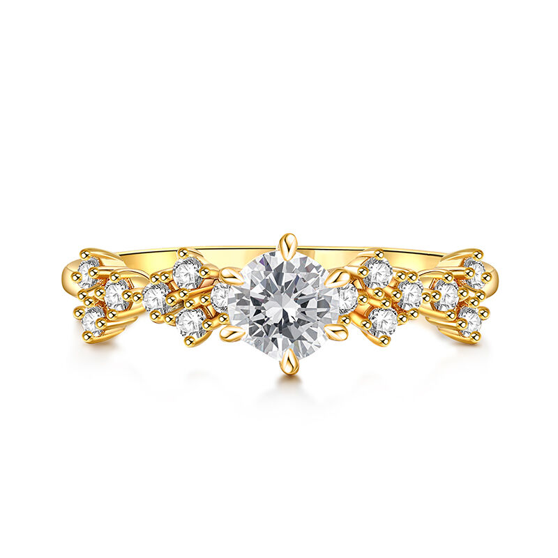 Gold Cluster Engagement Ring