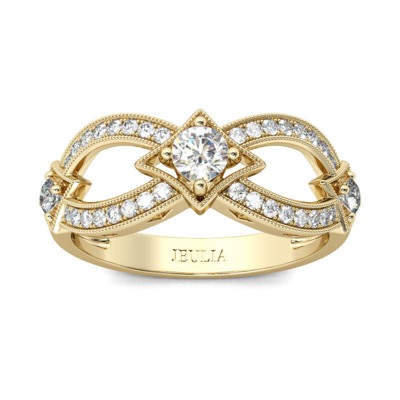 Gold Round Cut Infinity Ring