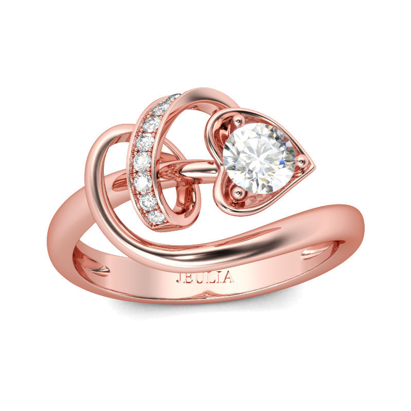 Heart Arrow Round Cut Promise Ring