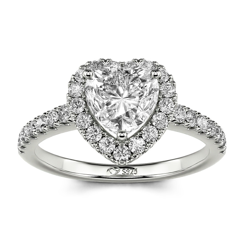 Heart Shaped Halo Engagement Ring