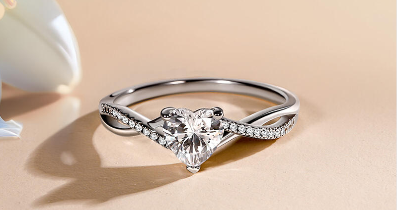 Heart Shaped Moissanite Ring