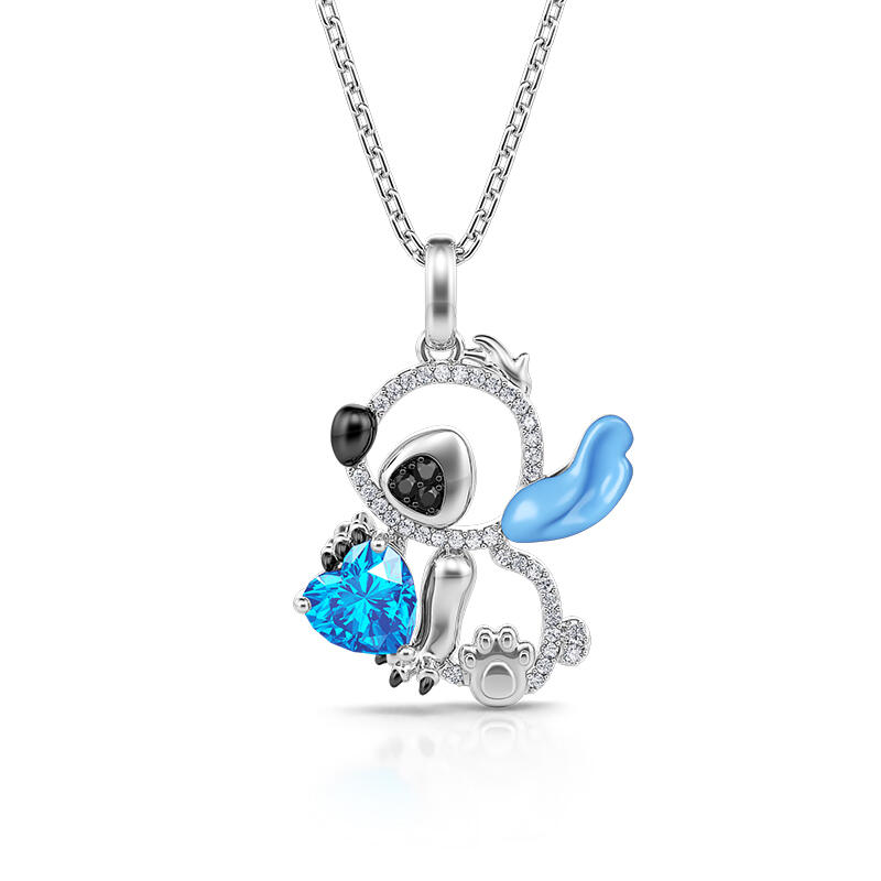 Hug Me Heart Aquamarine Birthstone Necklace