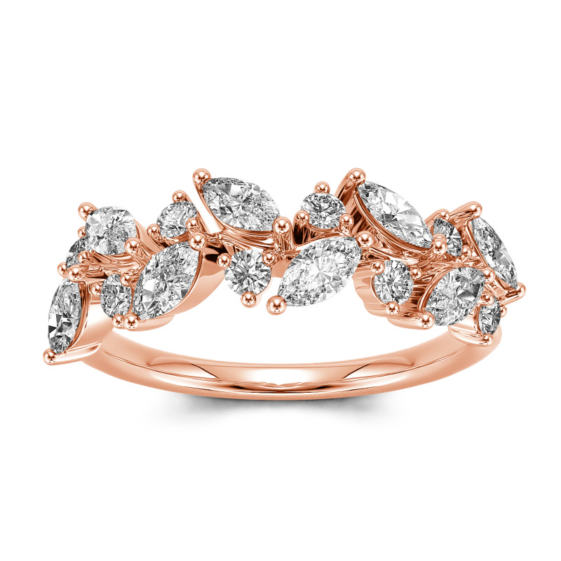 Rose Gold Cluster Lab Diamond Ring