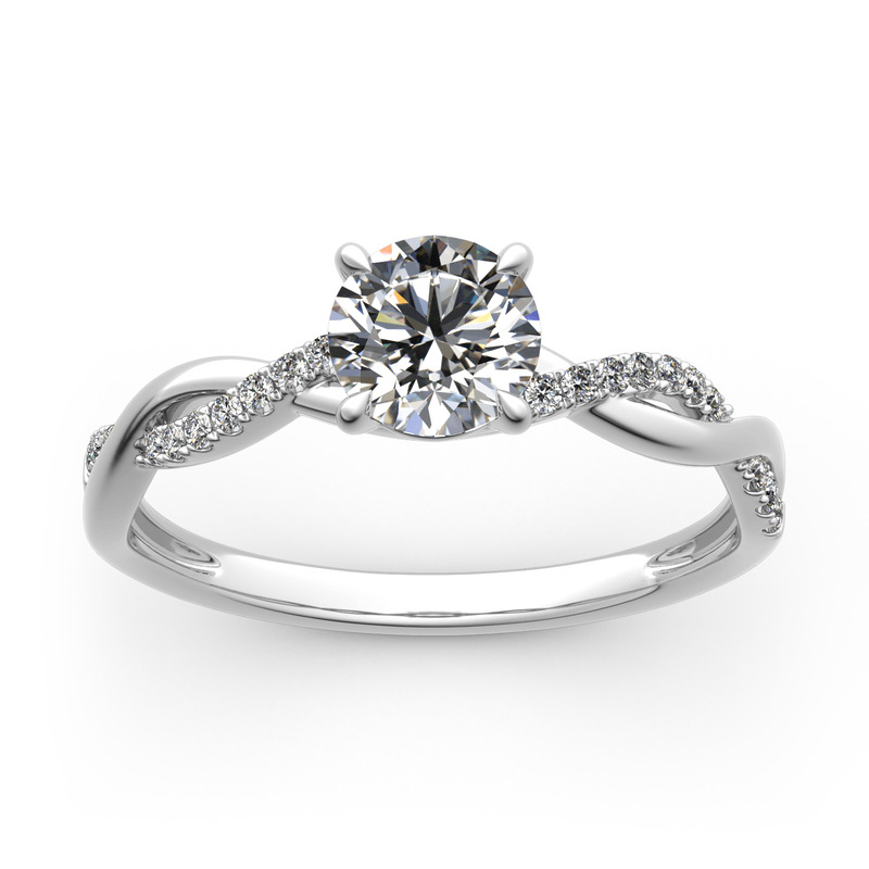 Round Cut Moissanite Engagement Ring