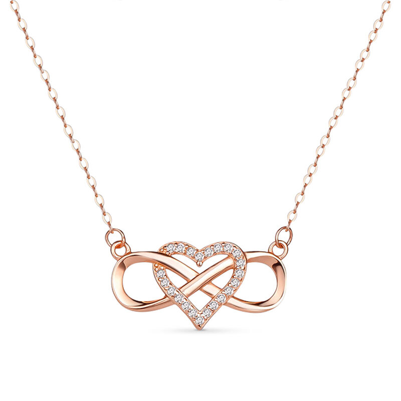 Sterling Silver Infinity Love Heart Necklace