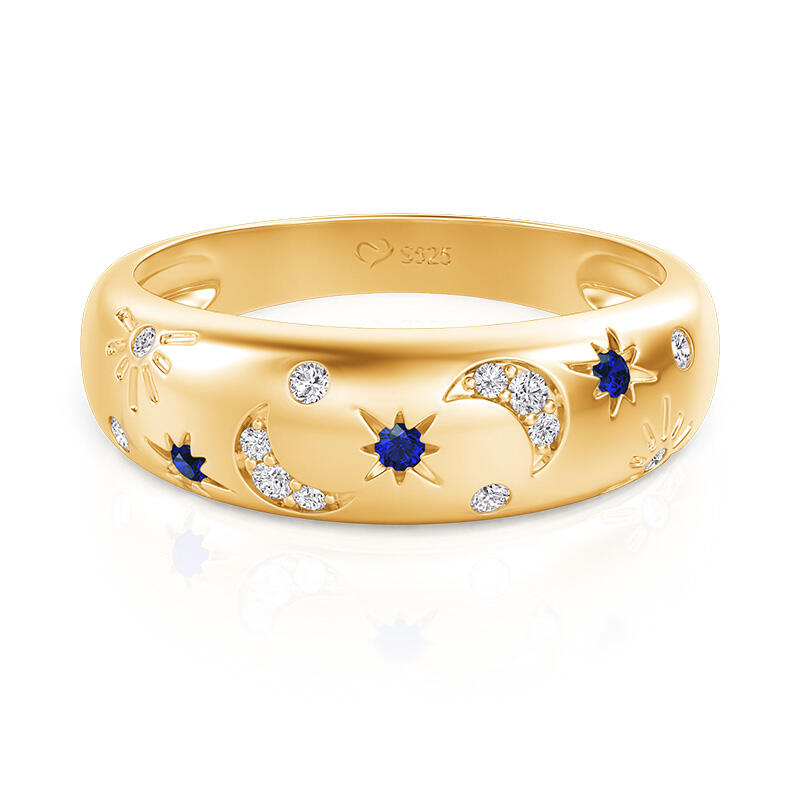 Sun Moon and Star Dome Ring