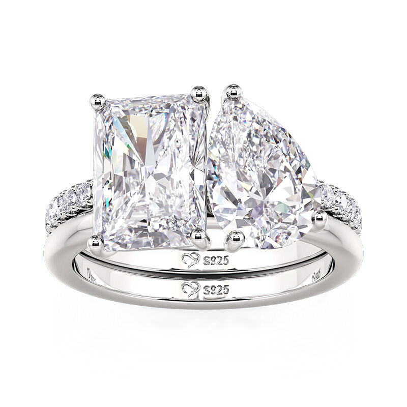 Toi et Moi Engagement Ring Set