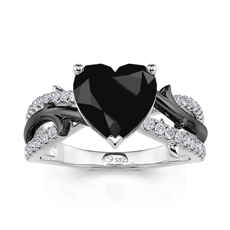 Twist Black Heart Promise Ring