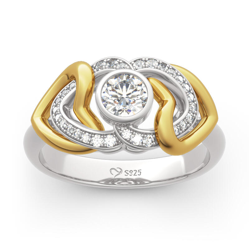 Twist Round Cut Heart Ring