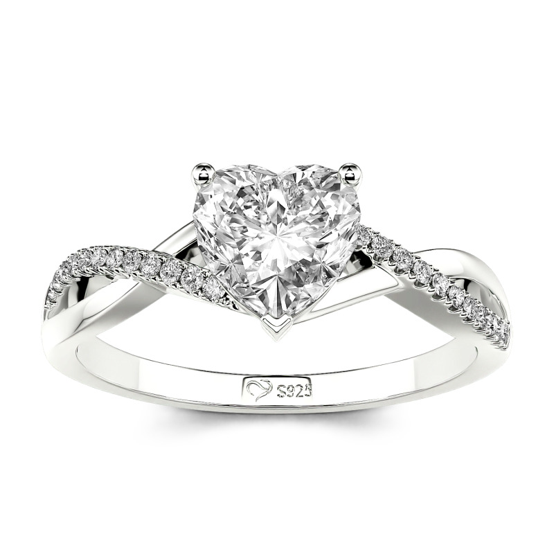 Lab Grown Diamond Heart Engagement Rings White Gold