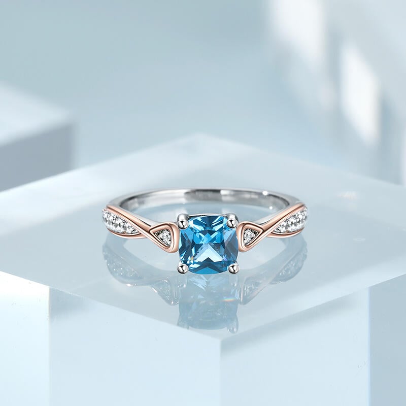 Infinity Cushion Cut Engagement Ring