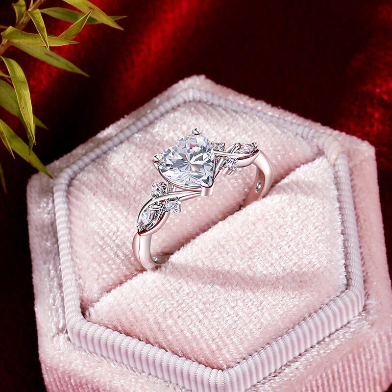 Infinity Moissanite Heart Ring