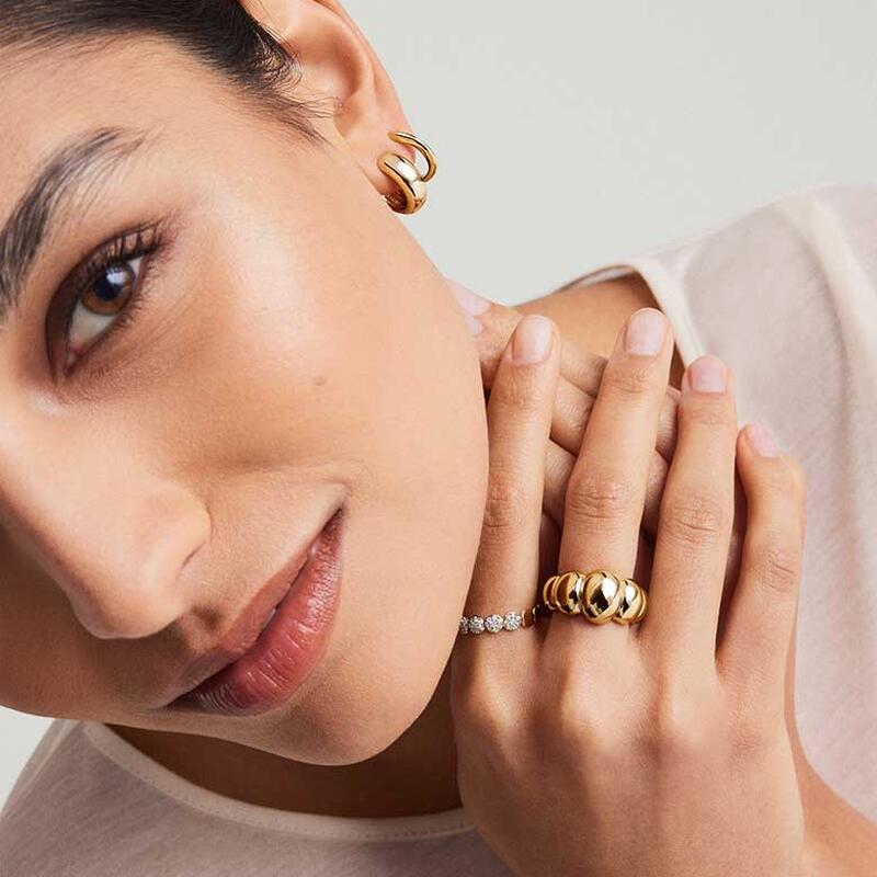Jeulia Everyday Gold Dome Ring