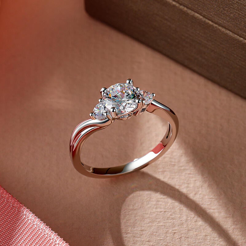 Lab Grown Diamond Three Stone Engagement Ring