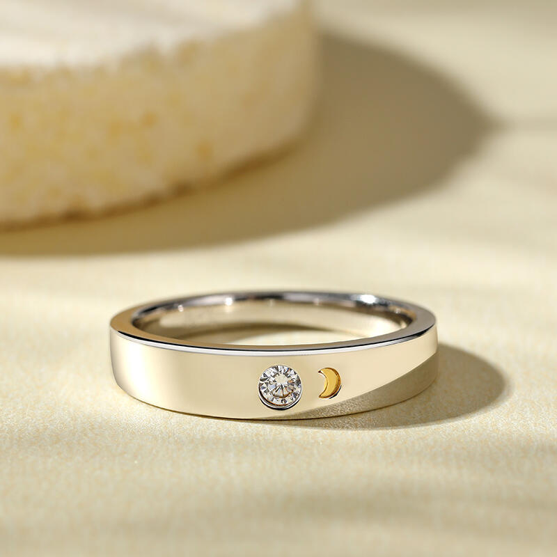 Moon Design Wedding Band for Men