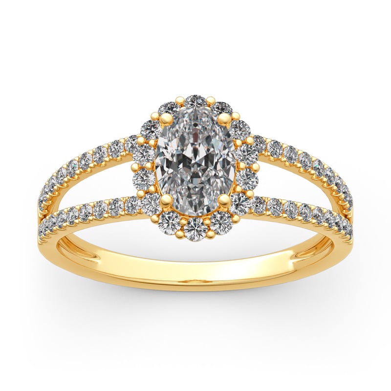 Oval Cut Halo Engagement Ring