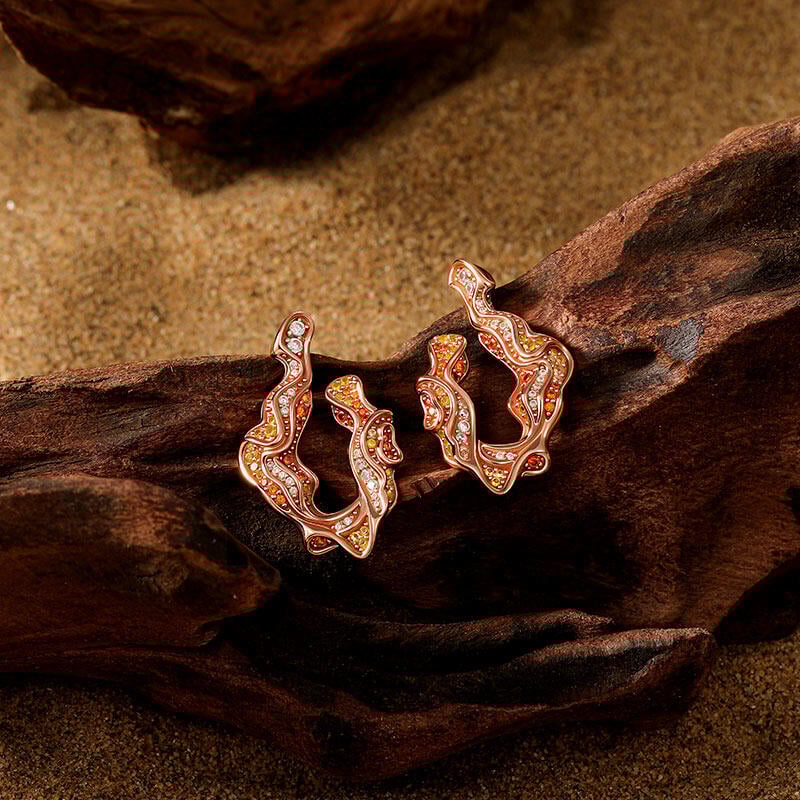 Rose Gold Irregular Drop Earrings