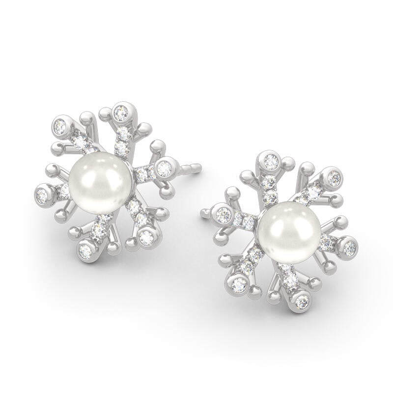 Snowflake Pearl Earrings