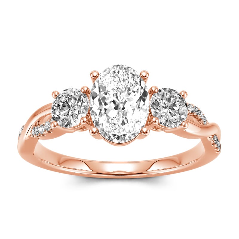 Three Stone Oval Cut Engagement Ring