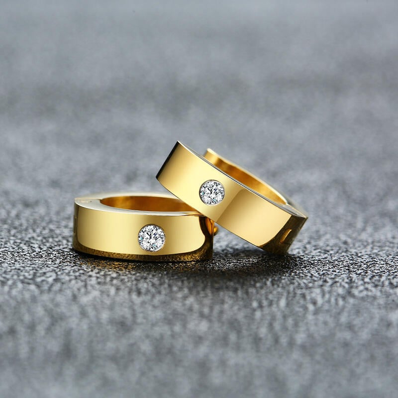 Titanium Steel Hoop Earrings for Men