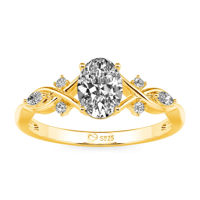 Twist Oval Cut Engagement Ring