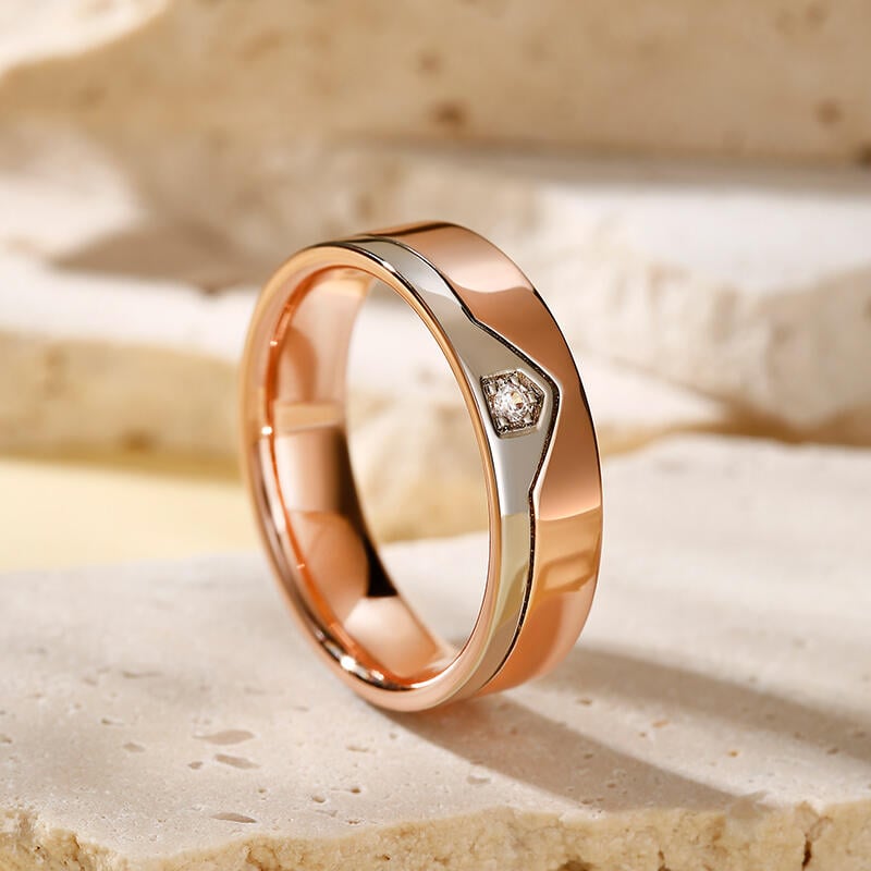 Two Tone Men's Wedding Band