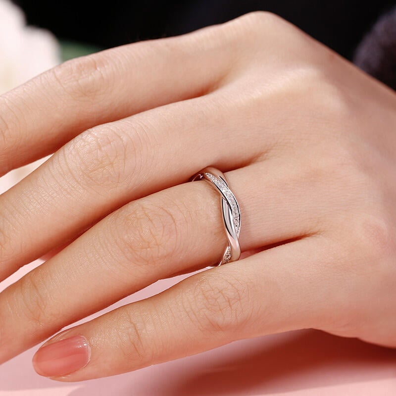 White Gold Twist Wedding Band