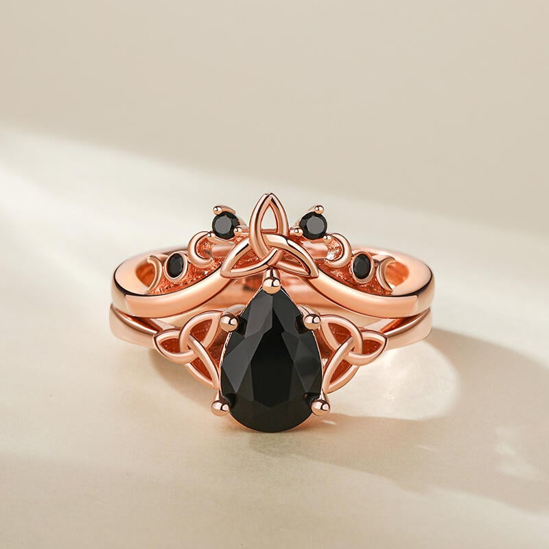 Celtic Knot Pear Shaped Bridal Set