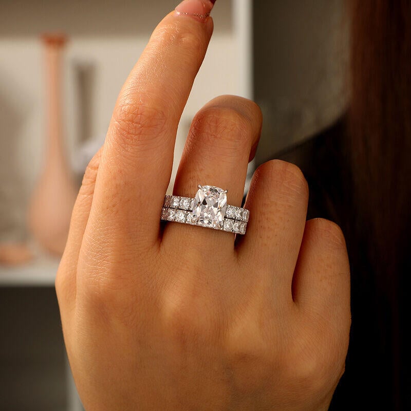 Elongated Cushion Cut Engagement Ring