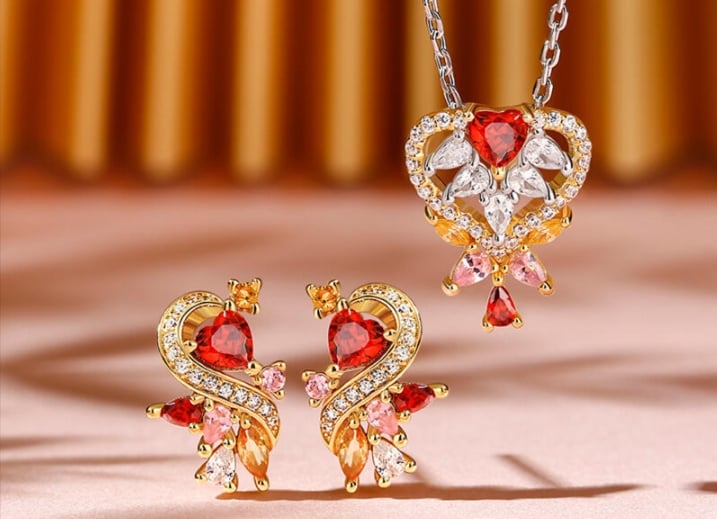 Garnet Earrings and Necklace