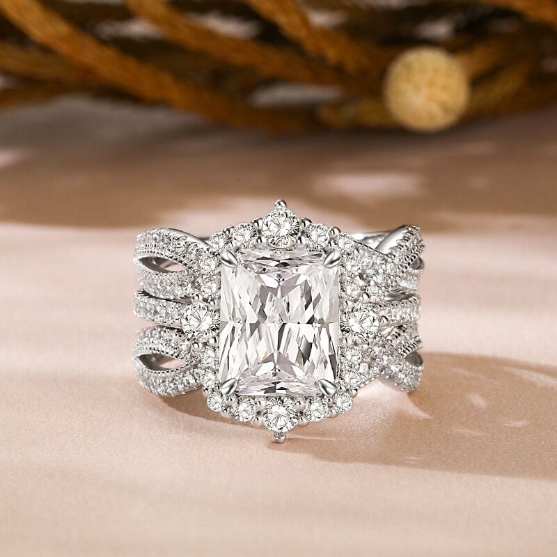 Radiant Cut Halo Engagement Ring