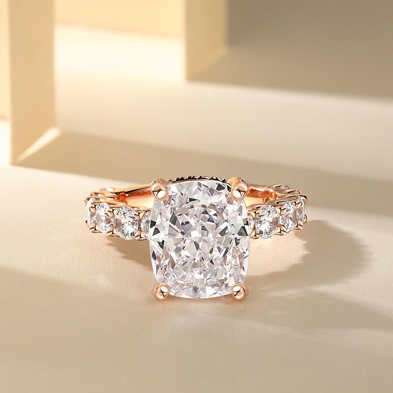 Hidden Halo Cushion Cut Engagement Ring
