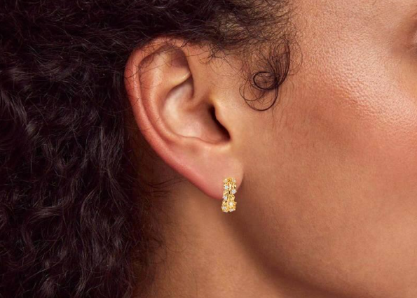 Moissanite Leaf Earrings